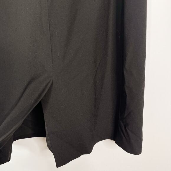 Aritzia Babaton Size 10 Black Wool Stretch Sheath Dress Crew Neck Sleeveless - Picture 7 of 10